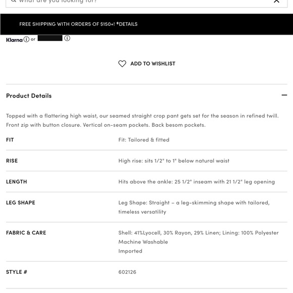 Ann Taylor Seamed Crop Trouser NWOT - Picture 3 of 3